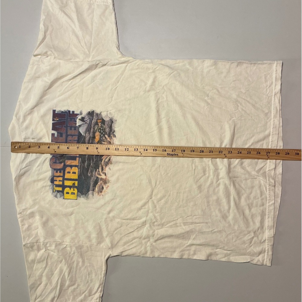 VTG Y2K Jesus Christian God The Great Bible Reef Nature Coastal Rare T-Shirt L - Picture 6 of 6